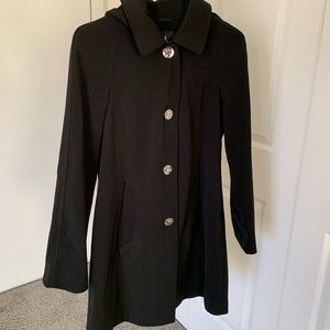 London fog women’s black hooded raincoat